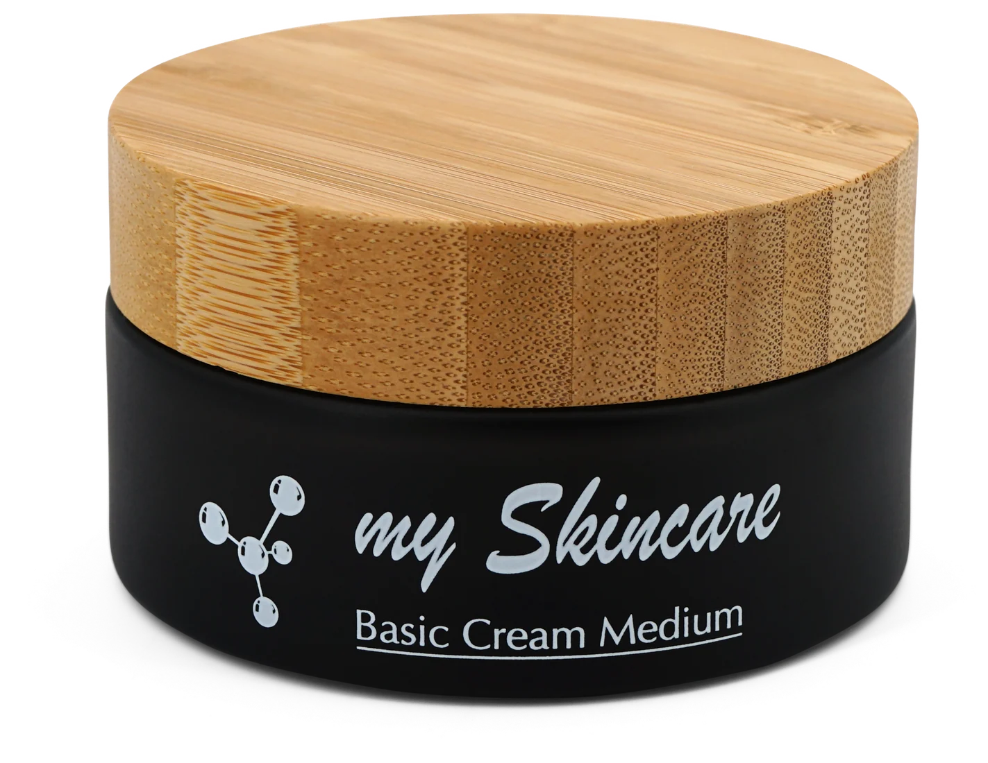 Basic Cream Medium im schwarzen Tiegel mit Holzdeckel